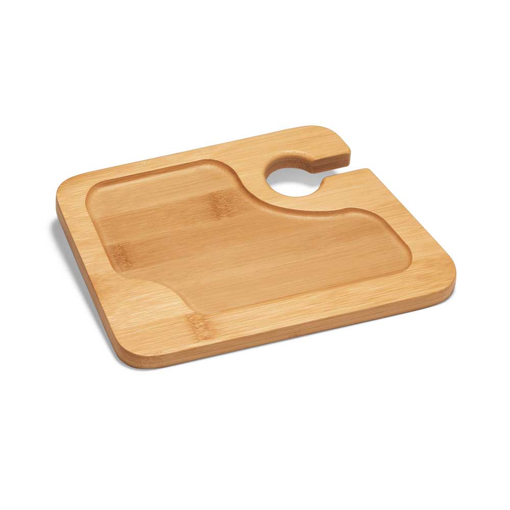 Prato de Bambu com base para Copo