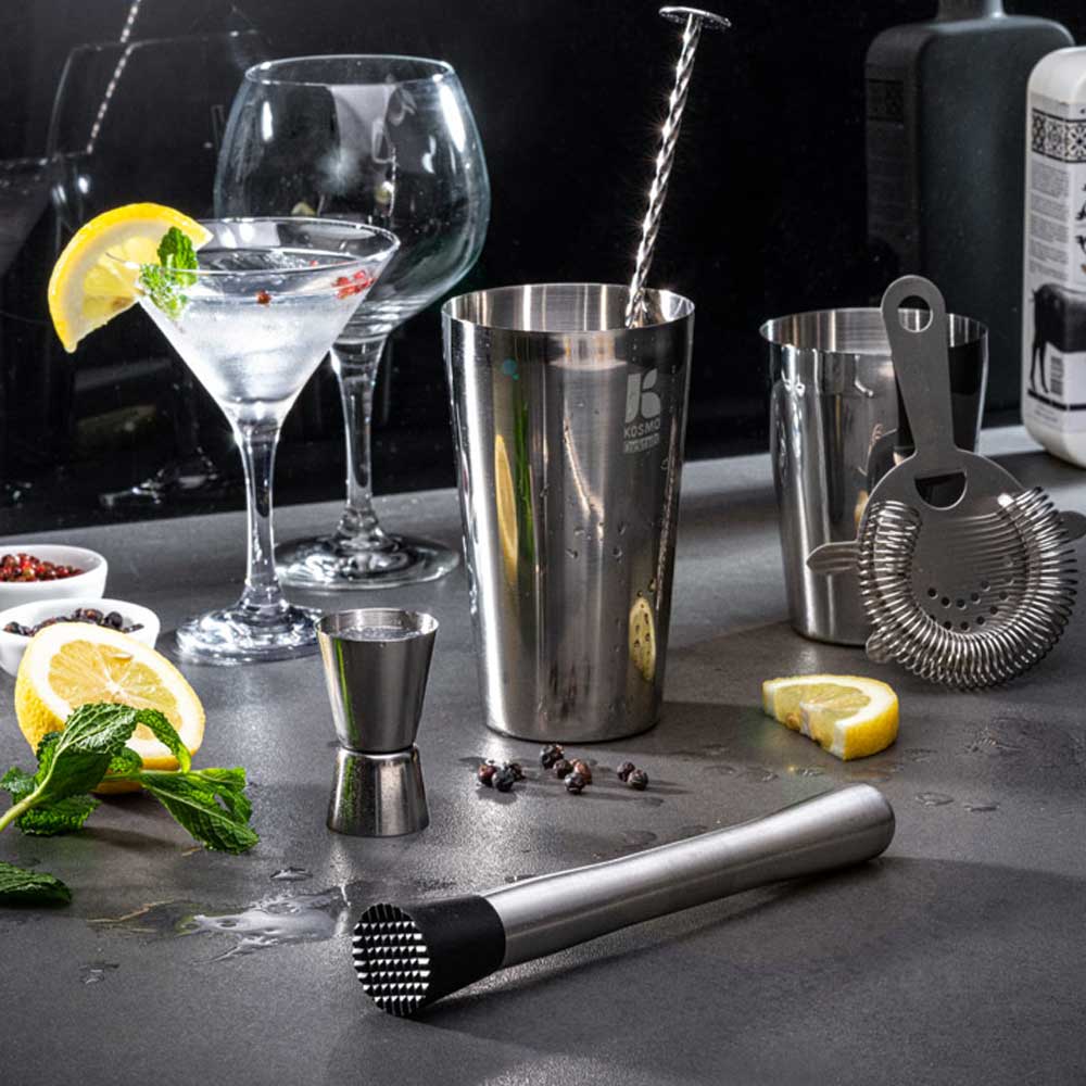 Kit de Cocktail 6 Peças em Aço Inox Premium