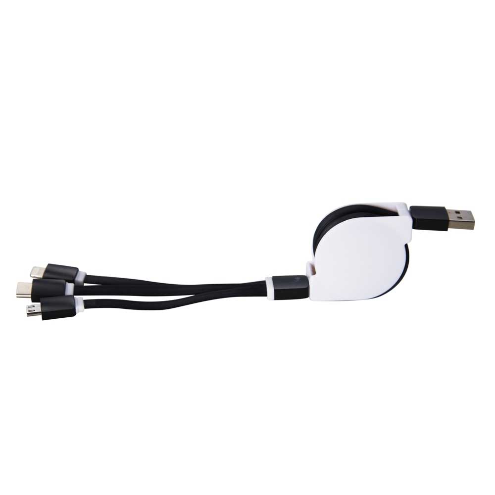 Cabo USB Retrátil Personalizado 3 em 1
