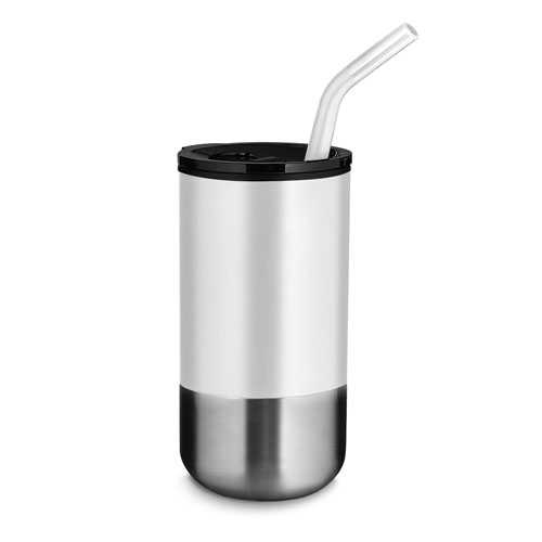 Copo Inox com Canudo Removível