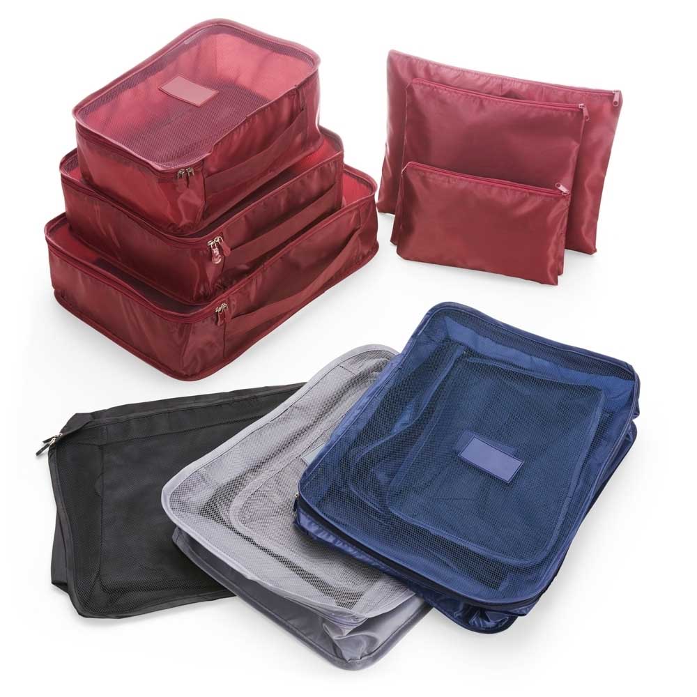 Kit Necessaires 6 peças em Nylon Impermeável