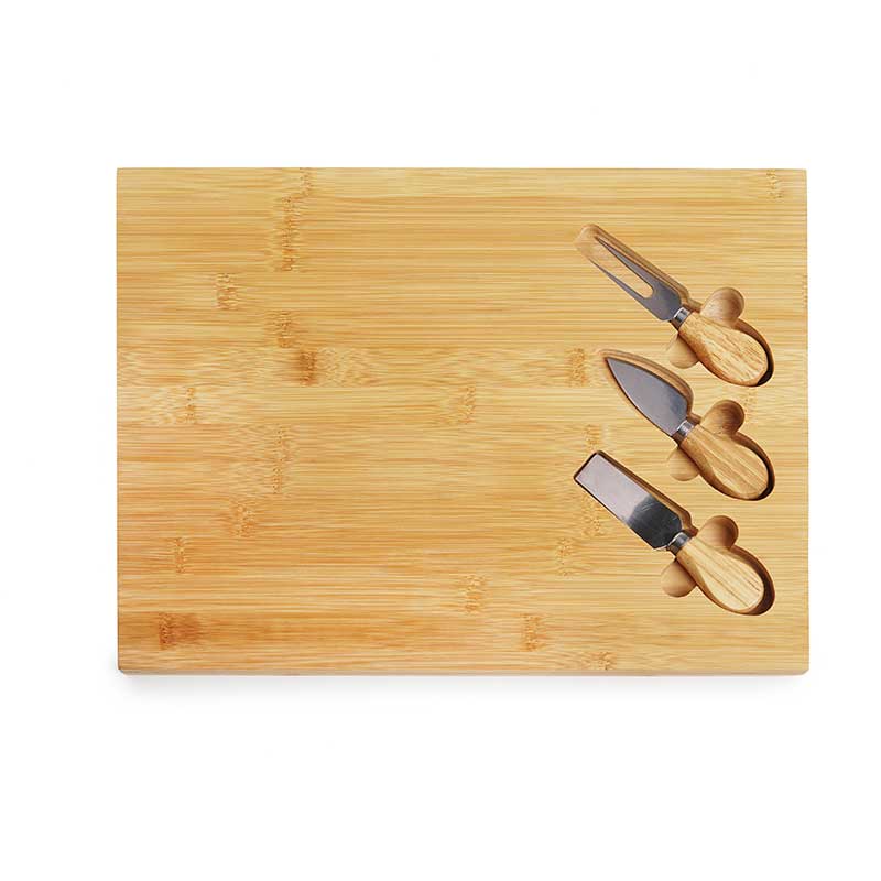Tábua para Frios em Bambu com 3 Facas