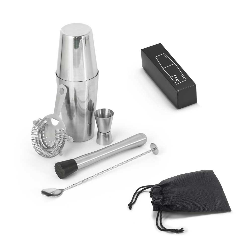 Kit de Cocktail 6 Peças em Aço Inox Premium