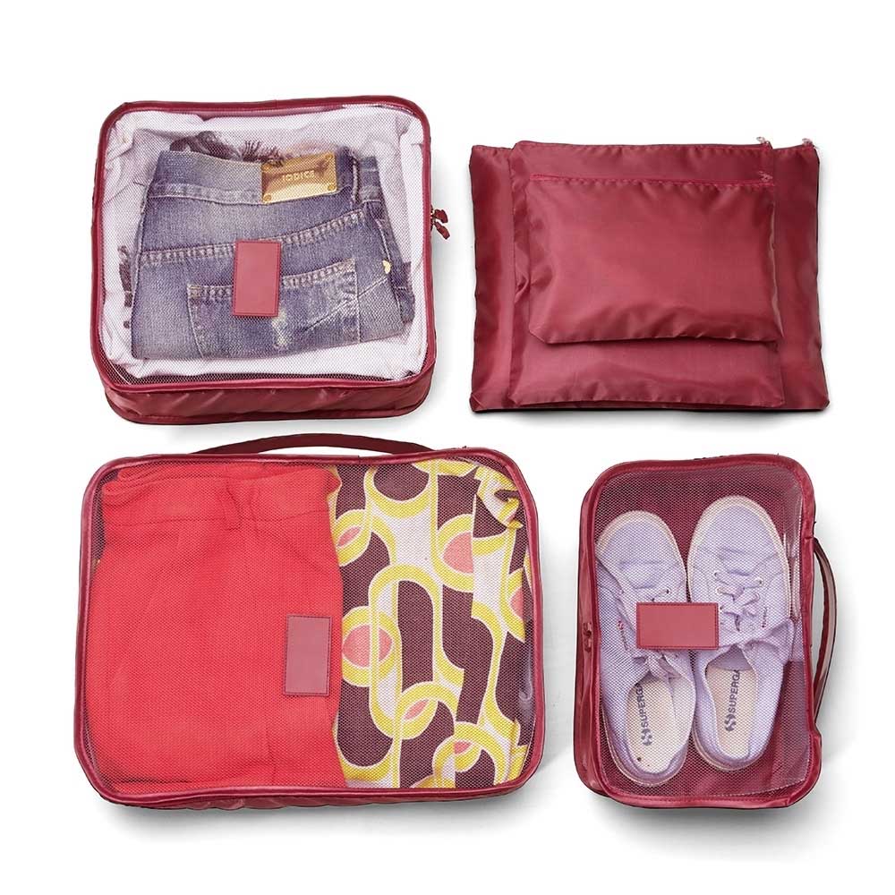 Kit Necessaires 6 peças em Nylon Impermeável